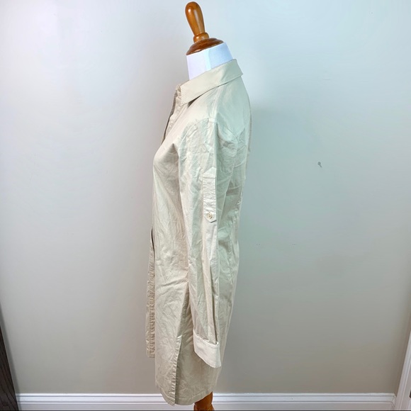 Theory Cream Tan Button Down Dress - Picture 2 of 9